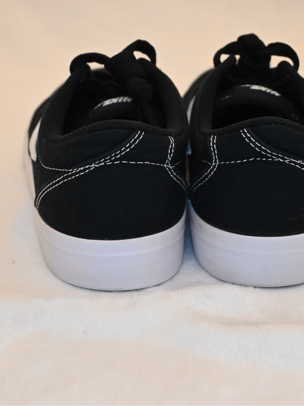 Nike Kids Black Canvas Sneakers with White Sole